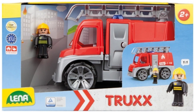 Auto Truxx pompier plastique 29cm avec figurine dans boîte 39x22x16cm 24m+