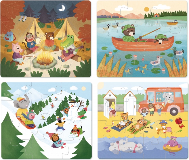 Vilac puzzle en bois Aventure 4-en-1