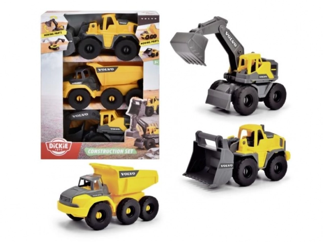 Set de construction VOLVO – 3 engins de chantier, 16 cm (1:36)