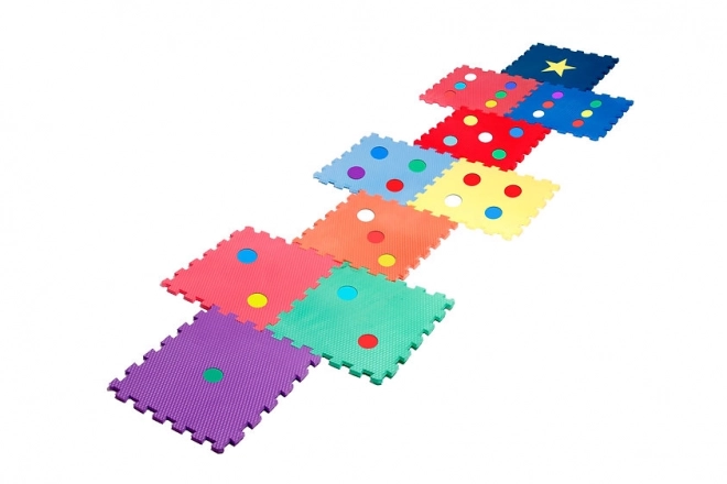 Puzzle en mousse coloré à pois pour apprendre à compter - 16 pièces