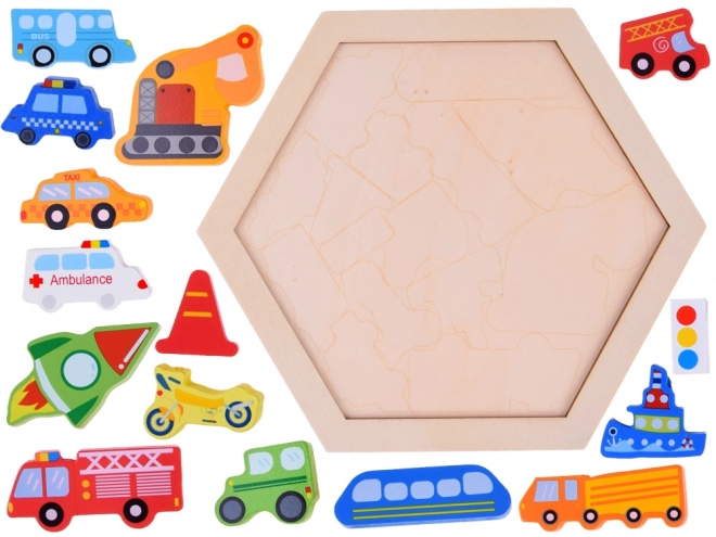 Puzzle en bois Véhicules