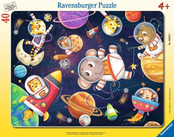 Puzzle Animaux dans l’espace 40 pièces