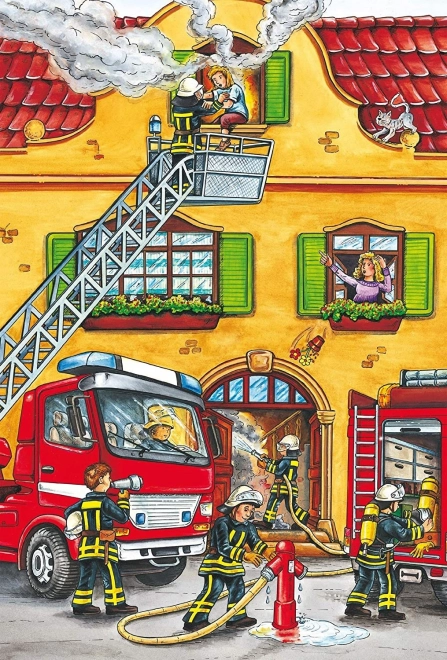 Puzzle de la police, des pompiers et des secouristes 3x24 pièces