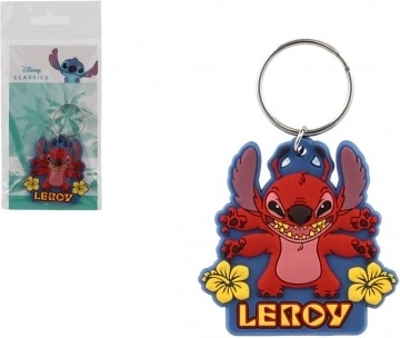 Porte-clés Lilo & Stitch rouge en caoutchouc