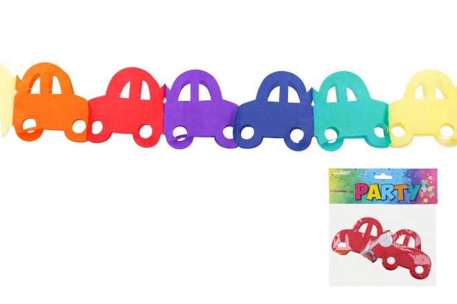 Guirlande colorée avec motif d'automobile