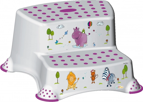 Marchepied double pour WC et lavabo Hippo, blanc