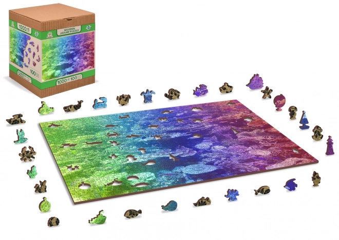 Wooden City Puzzle en Bois Récif Corallien 2en1, 1000 pièces ÉCO