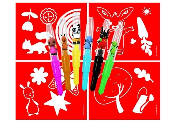 Feutres soufflants Lapin Bing 6 pcs avec pochoirs