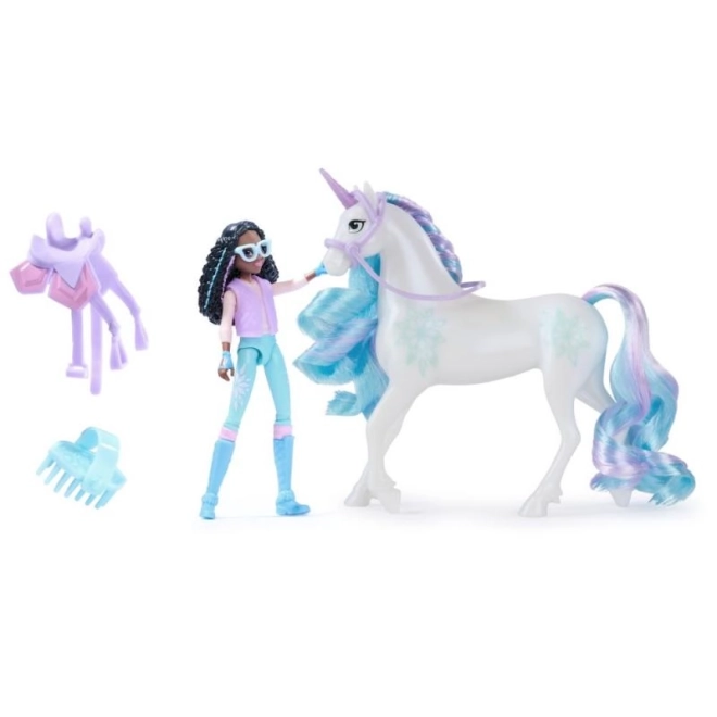 Figurines de l'académie des licornes 11 cm Layla et Glacier