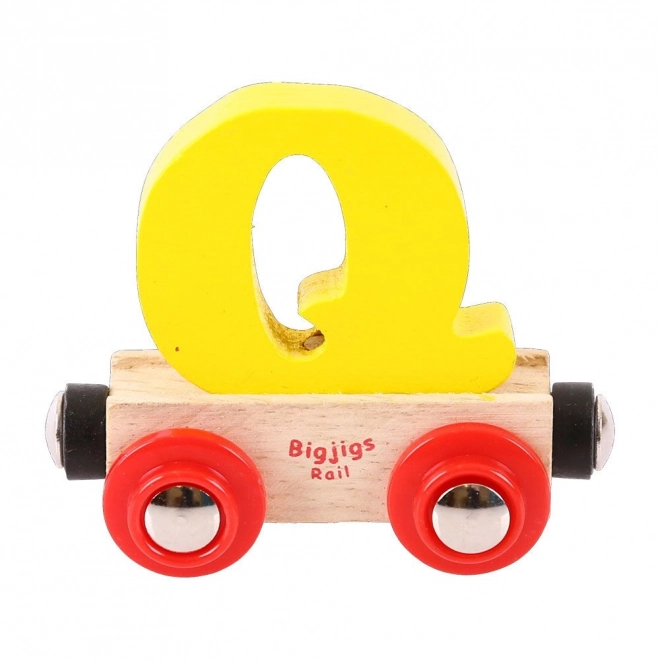 Wagon en bois Bigjigs Rail avec la lettre Q