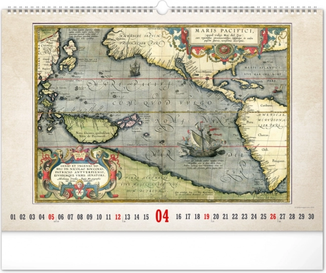 Calendrier mural Cartes anciennes 2026