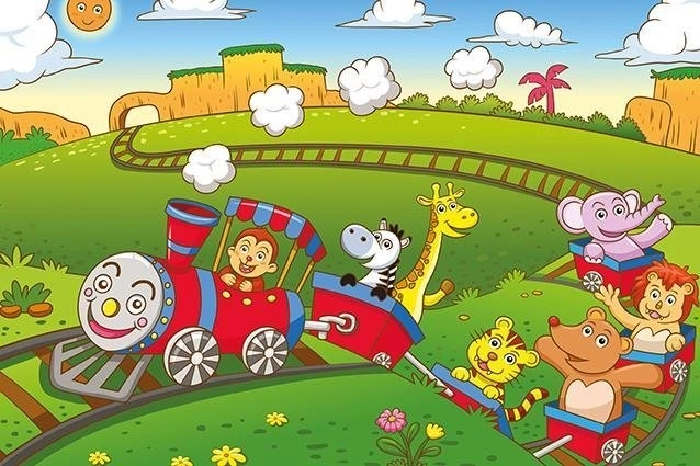 Puzzle en bois Train des animaux 25 pièces