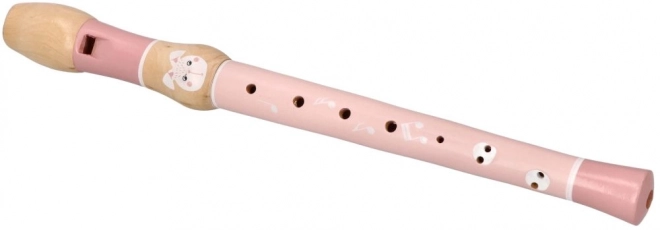Flûte en bois avec petit lapin