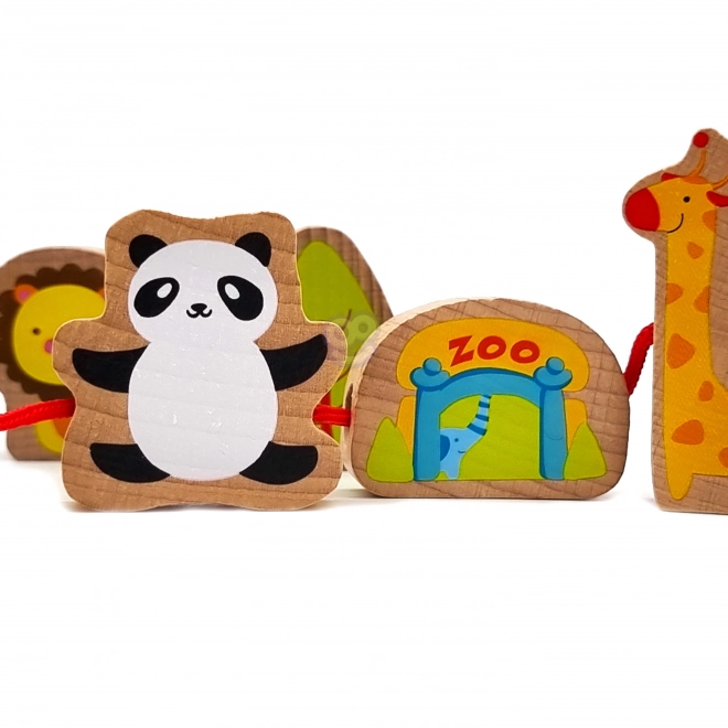 Blocs en bois à enfiler ZOO