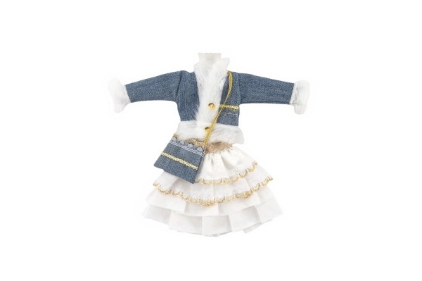 Robes/Vêtements courts pour poupées, assortiment de types en sac 22x30 cm