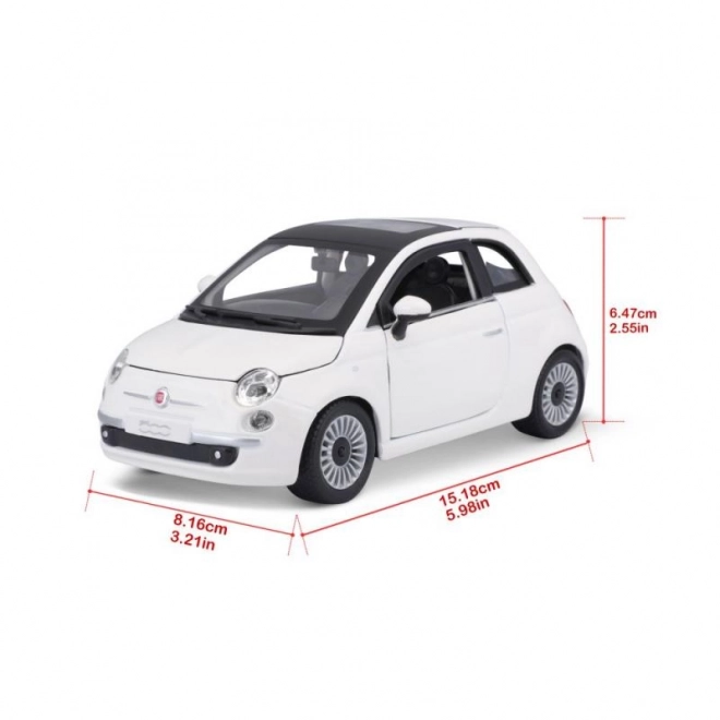 Bburago 1:24 Fiat 500 (2007) Blanc