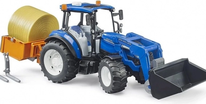 Bruder Tracteur New Holland T5.120 avec chargeur frontal et remorque