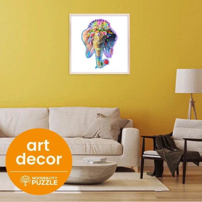 WOODEN CITY Puzzle en bois Élégant éléphant 250 pièces EKO