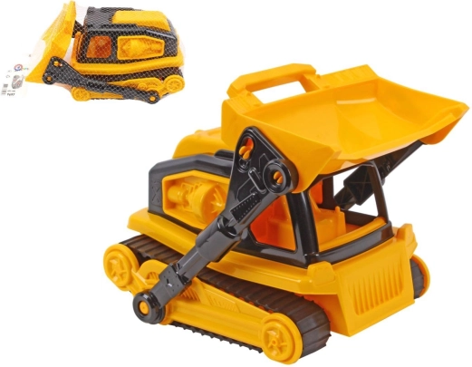 Bulldozer à chenilles en plastique 30 cm à roue libre, en filet