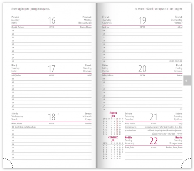 Agenda de poche Tomy 2025 bleu-rouge