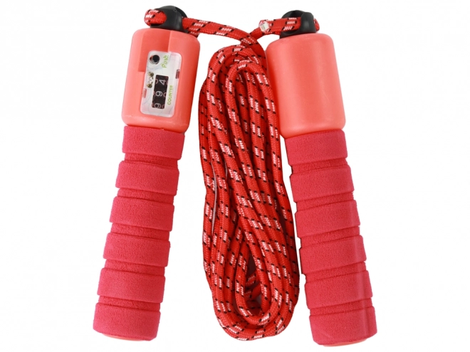 Corde à sauter rouge avec compteur 275 cm réglage fitness