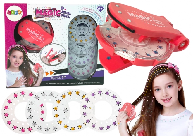 Ensemble Bijoux Décorations Cheveux Applicateur de Diamants