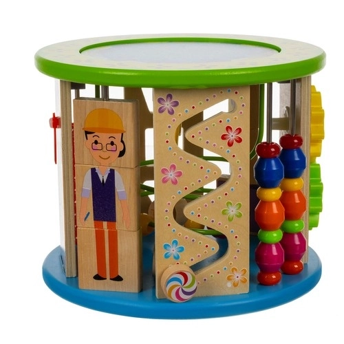 Cube en bois avec jeux pour enfants