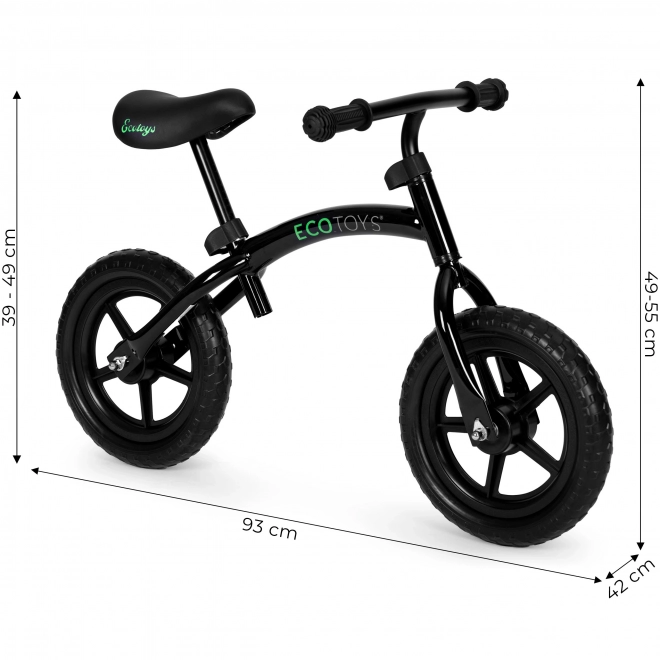 Vélo d'équilibre pour enfants, draisienne, roues EVA ECOTOYS – Noir