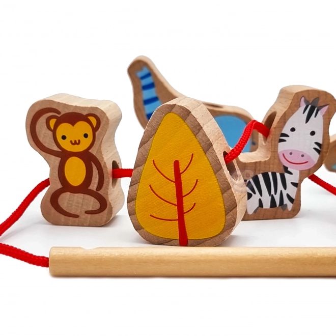 Blocs en bois à enfiler ZOO