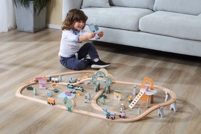 Viga PolarB Circuit de train en bois 90 pcs