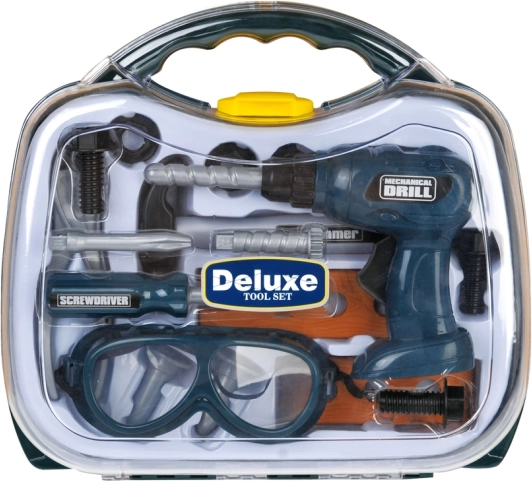 Set d’outils pour enfants vert dans une valisette