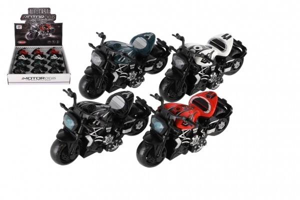 Moto métal/plastique 10 cm à rétro-friction mixte couleurs