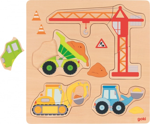 Puzzle encastrable en bois Sur le chantier Goki