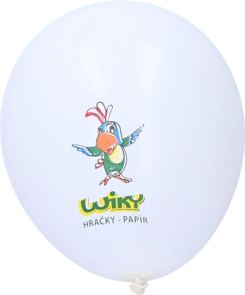 Ballon gonflable blanc avec impression WIKY 30 cm, 100 pcs