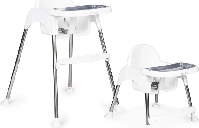 ECOTOYS Chaise Haute 2 en 1 Blanche