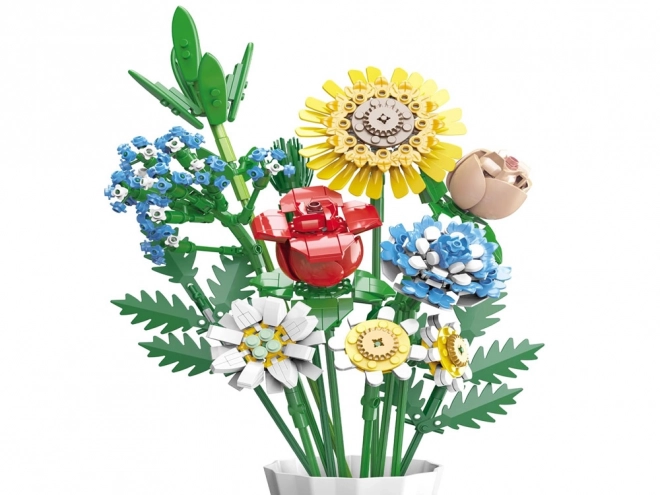 Kit de construction technique Fleurs des champs avec vase 618 pièces