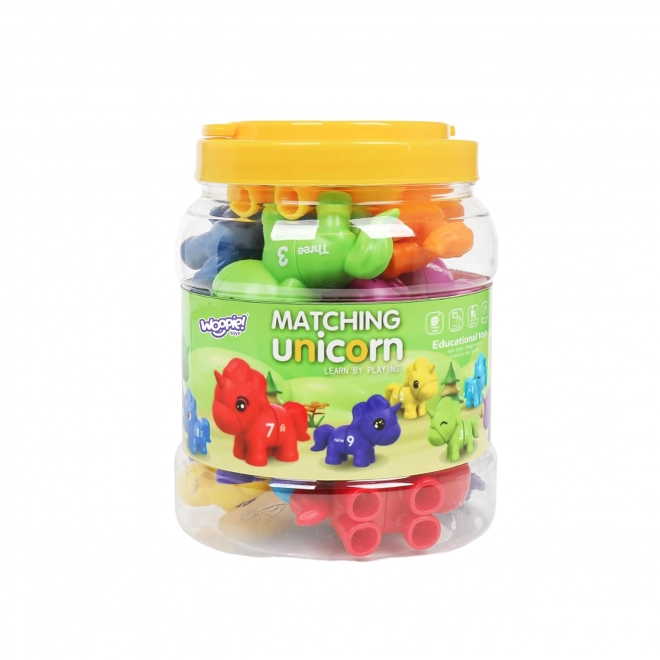 Ensemble Montessori pour l'apprentissage des chiffres et des couleurs Licornes