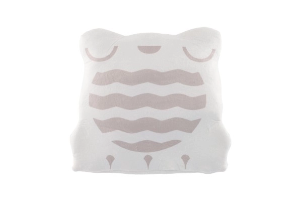Coussin en peluche 35x30cm noir et blanc en sac 0+