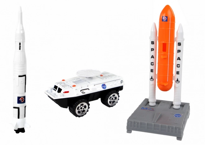 Ensemble de figurines Space Truck Rocket - 15 pièces