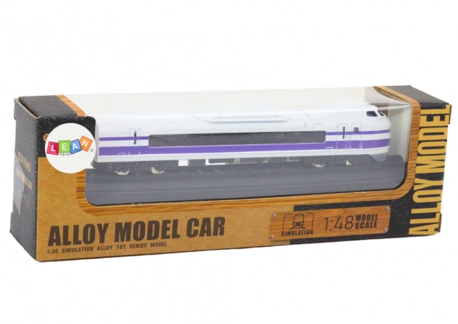 Wagon de Train de Collection 1:48 Métal Blanc-Violet