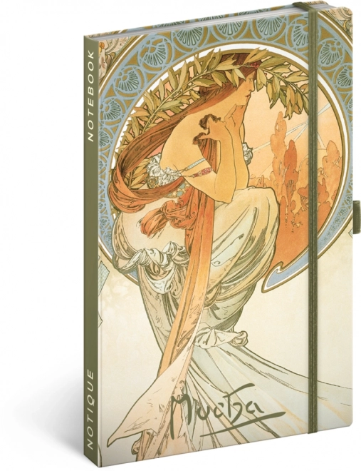 NOTIQUE Notes Alfons Mucha – Poezie, ligné, 13 x 21 cm