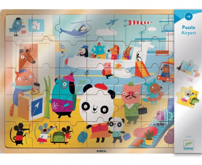 Puzzle en bois 'Aéroport' DJECO 35 pièces