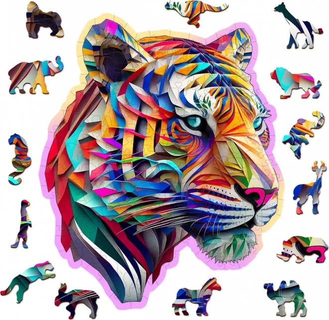 Puzzle en bois Tigre coloré 150 pièces WOODEN CITY