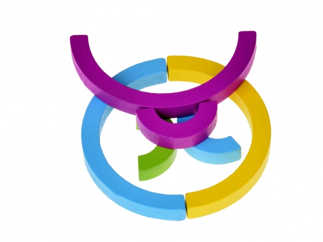 Puzzle éducatif en bois Montessori arc-en-ciel coloré + tâches ZA5328