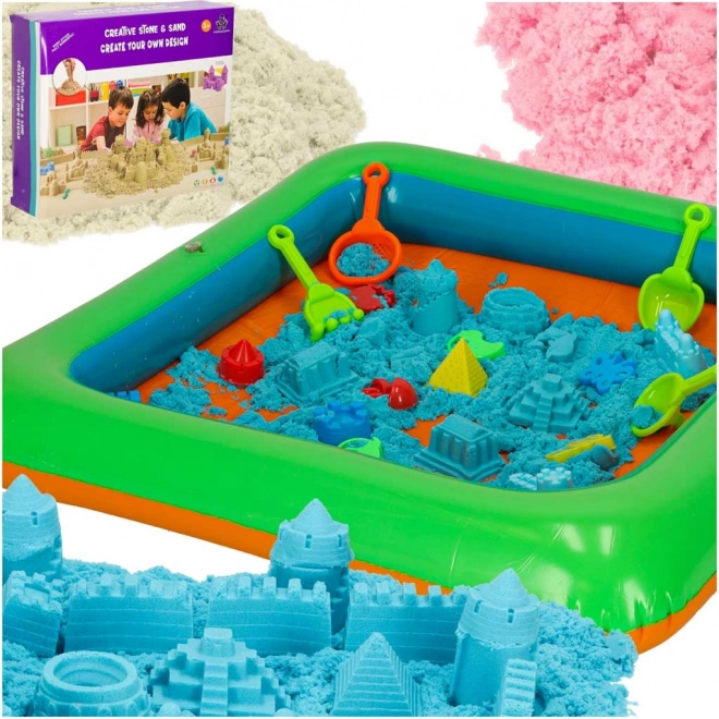 Sable cinétique en boîte 1 kg bac à sable - 27 pièces