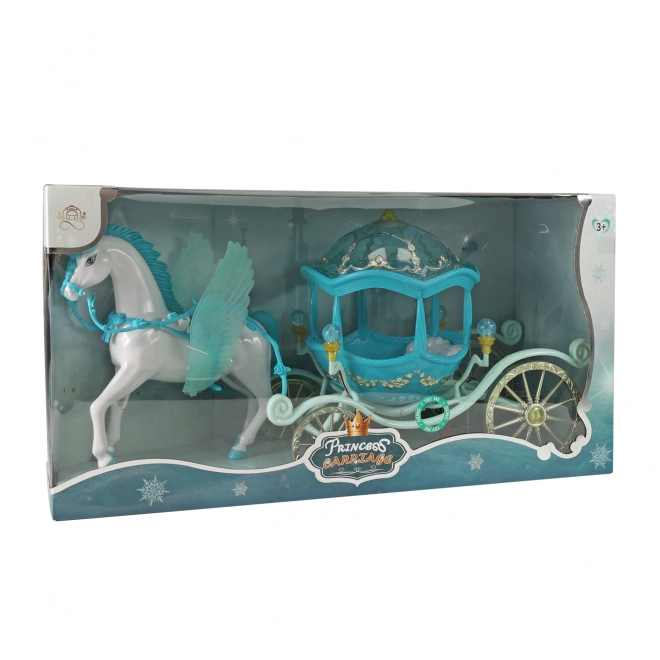Carrosse avec cheval ailé et lumière