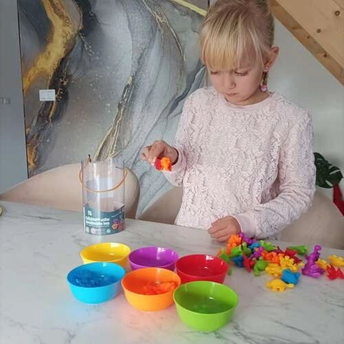 Jeu montessori en bois Apprends à compter – Dinosaures