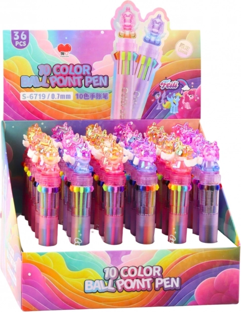Stylo automatique multicolore Licorne pour enfants 10 en 1