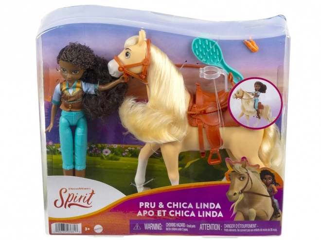 Marionnette Spirit Pru et cheval Slisznotka de DreamWorks