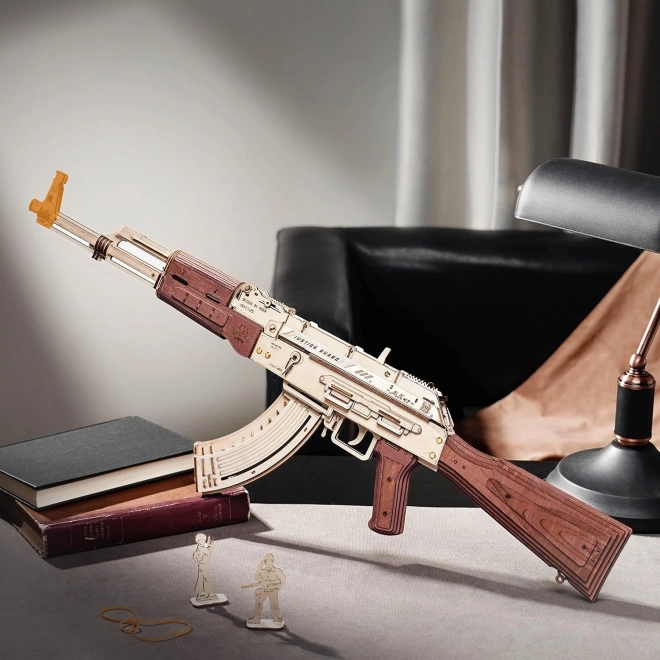 RoboTime 3D Puzzle mécanique en bois fusil d'assaut AK-47